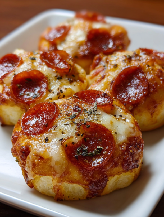 Cheesy pizza roll-ups snack.