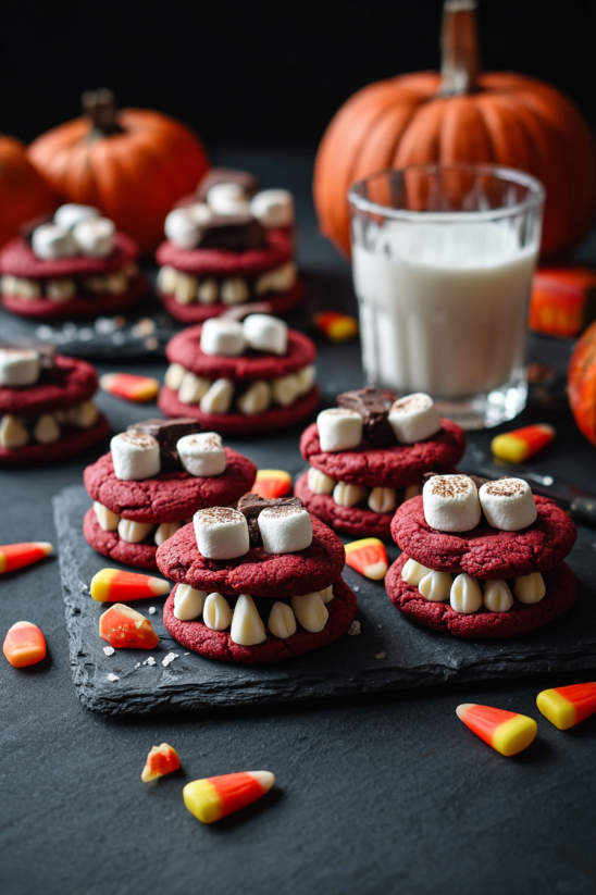 Dracula Dentures are made with marshmallows and chocolate.