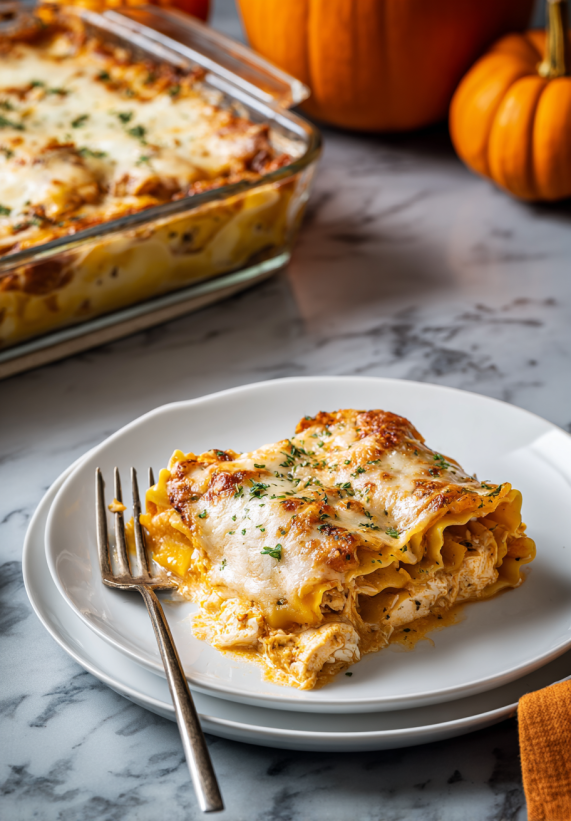 A plate of creamy butternut squash lasagna roll-ups.