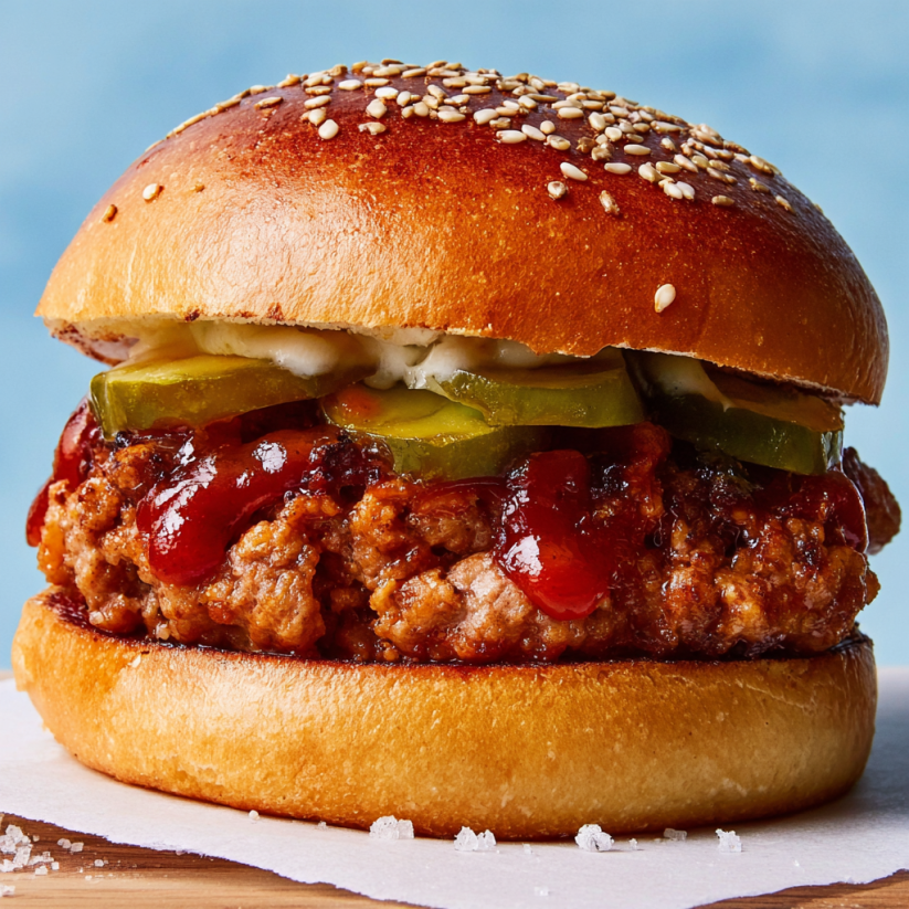 A BBQ chicken sloppy joe sandwich.
