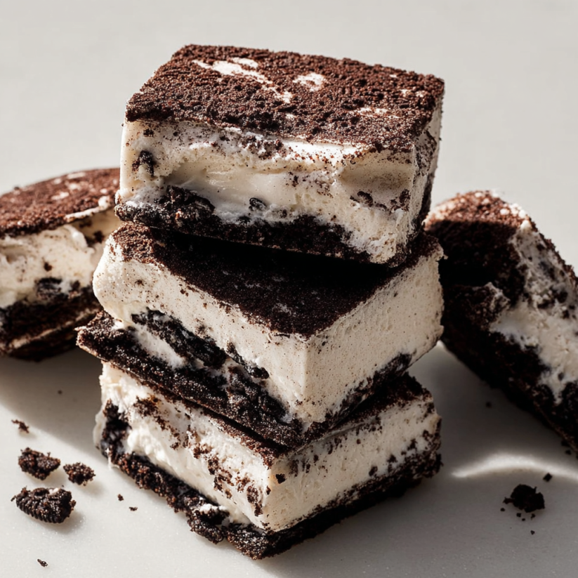 A stack of Oreo ice cream bars.