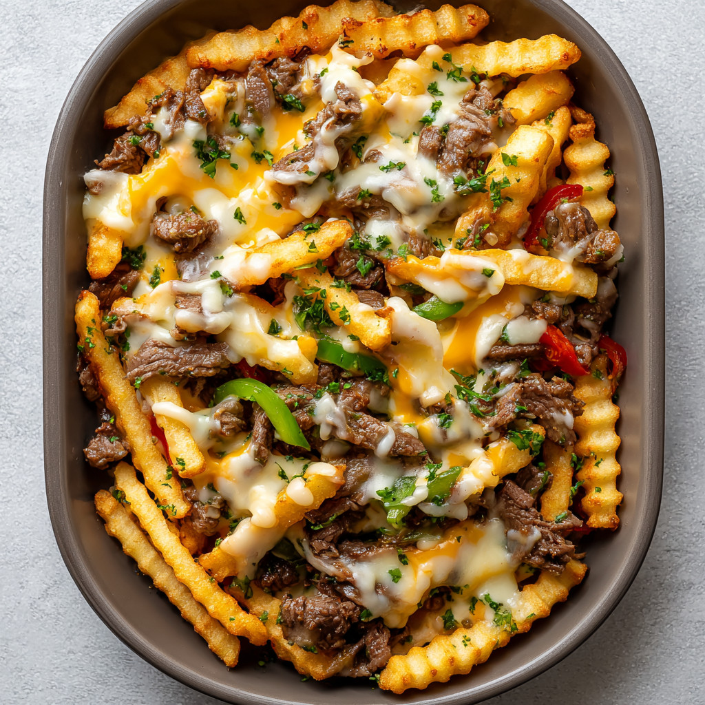 A bowl of Philly Steak Cheese Fries.