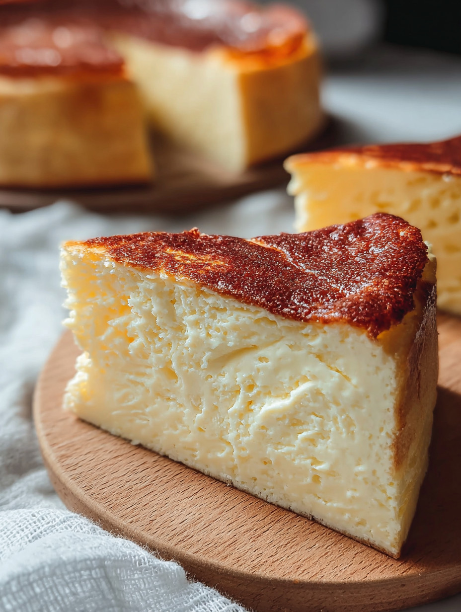 A slice of 3 ingredient creamy yogurt cake.