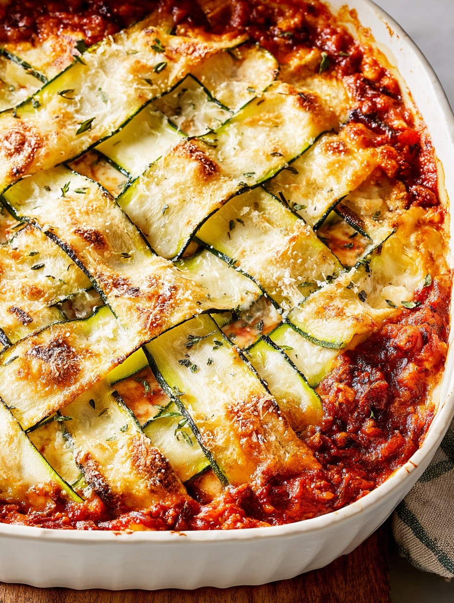 A dish made with zucchini and lasagna.