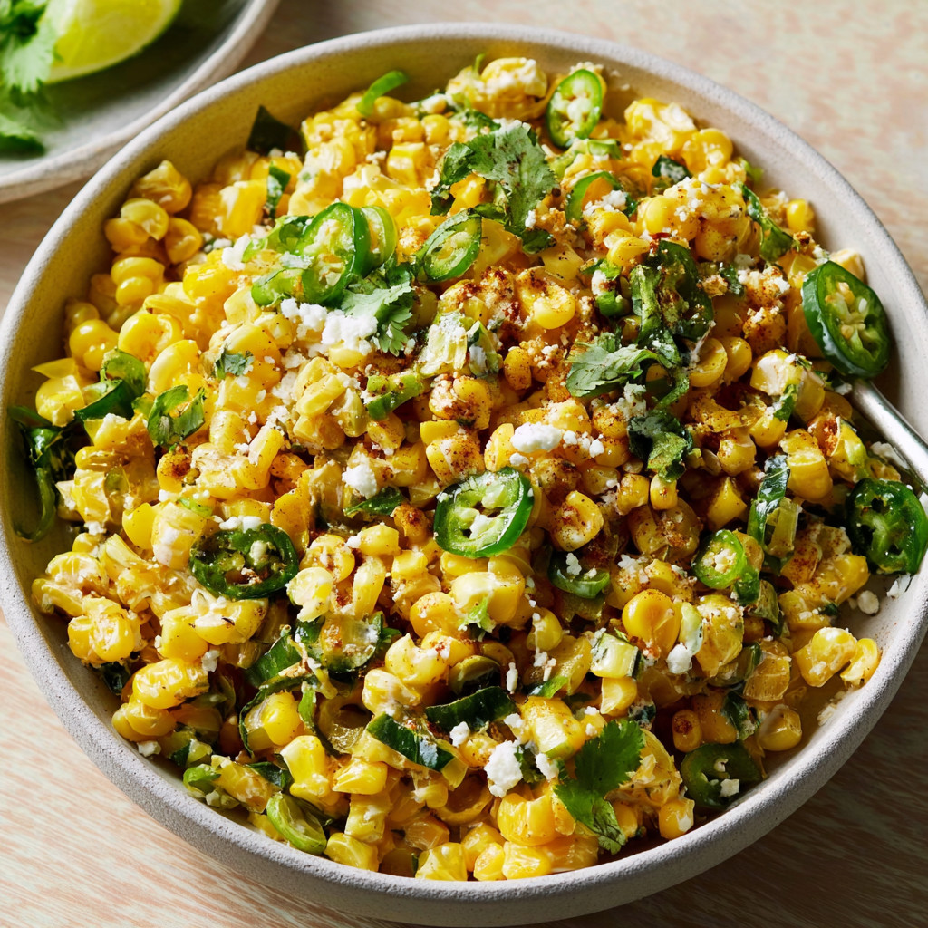 A bowl of Mexican corn salad.