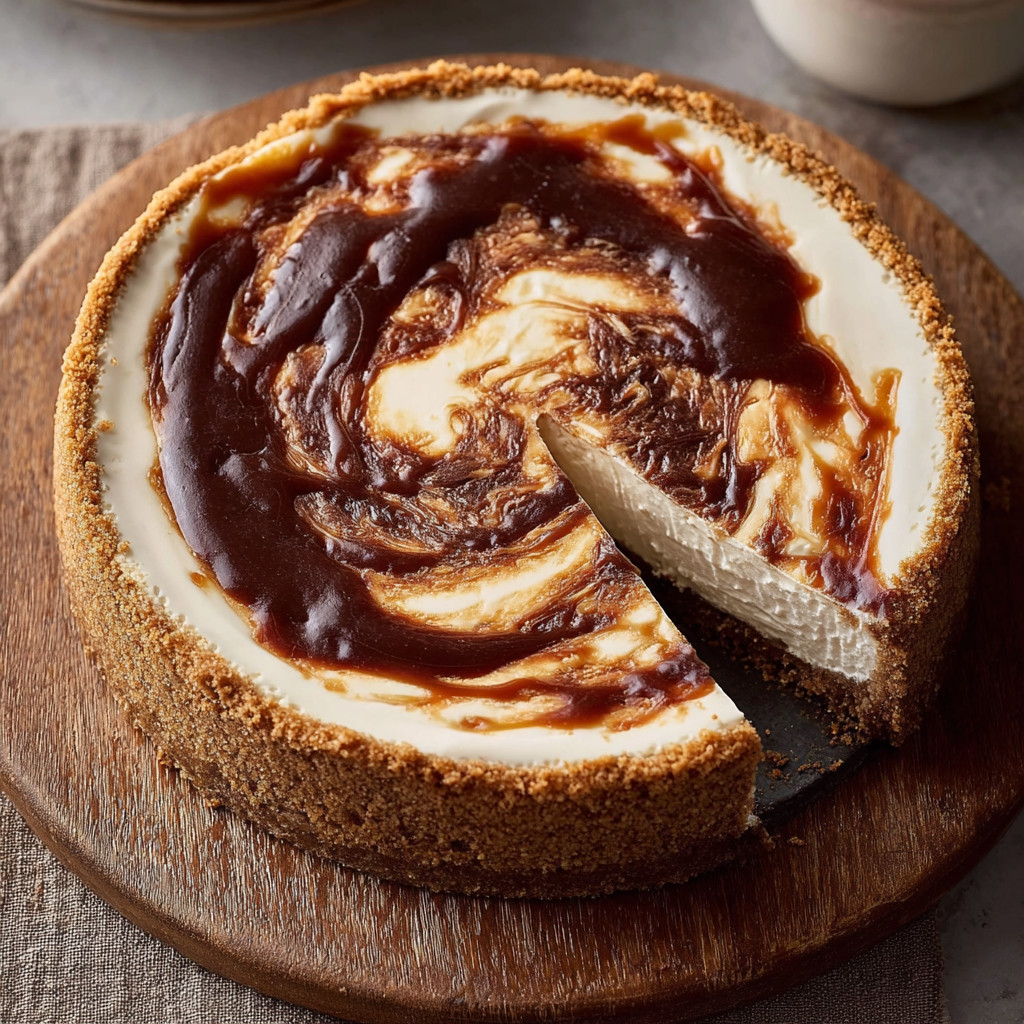 A slice of apple butter cheesecake.