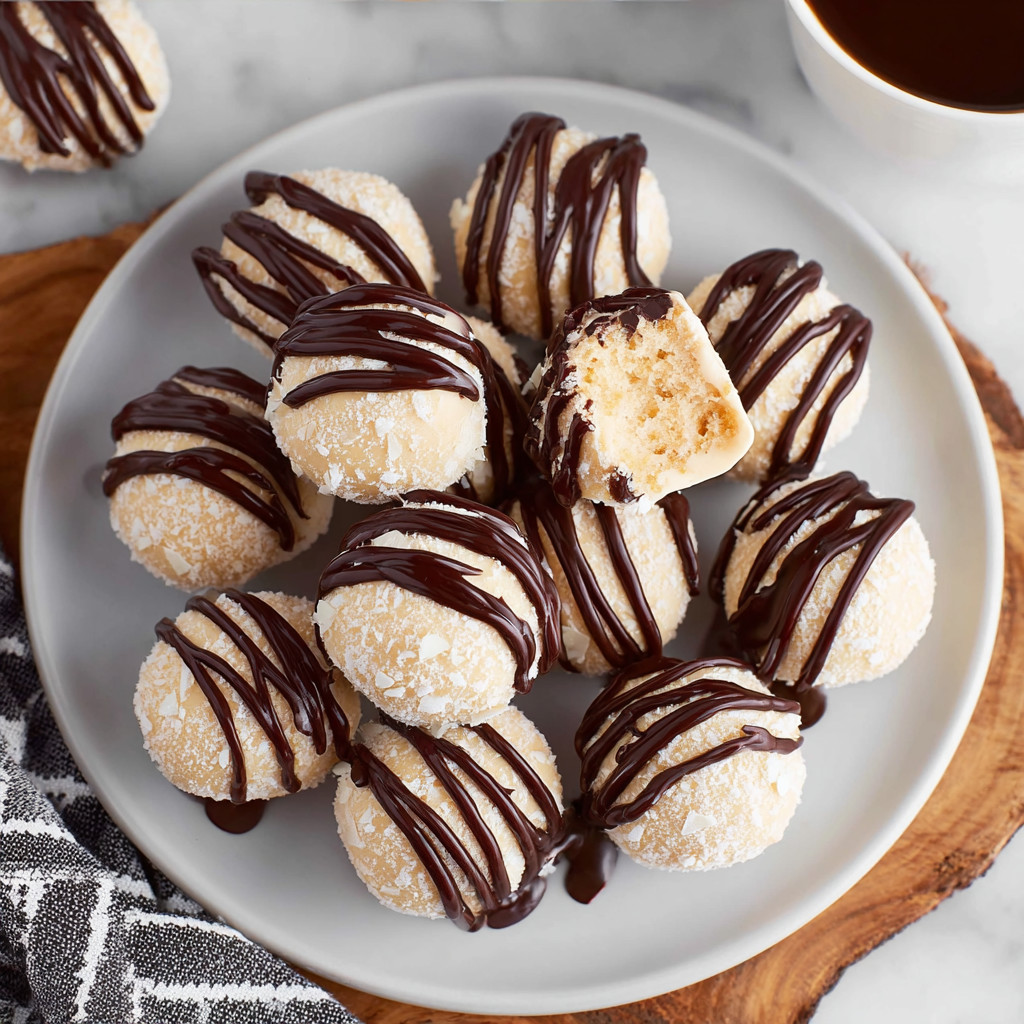 A plate of Baileys cheesecake balls.