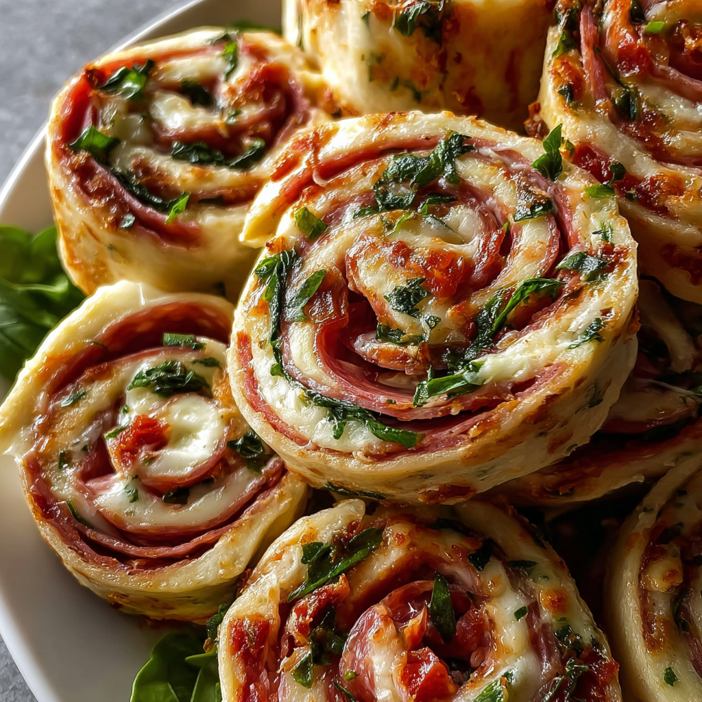 A plate of Italian Pinwheels.