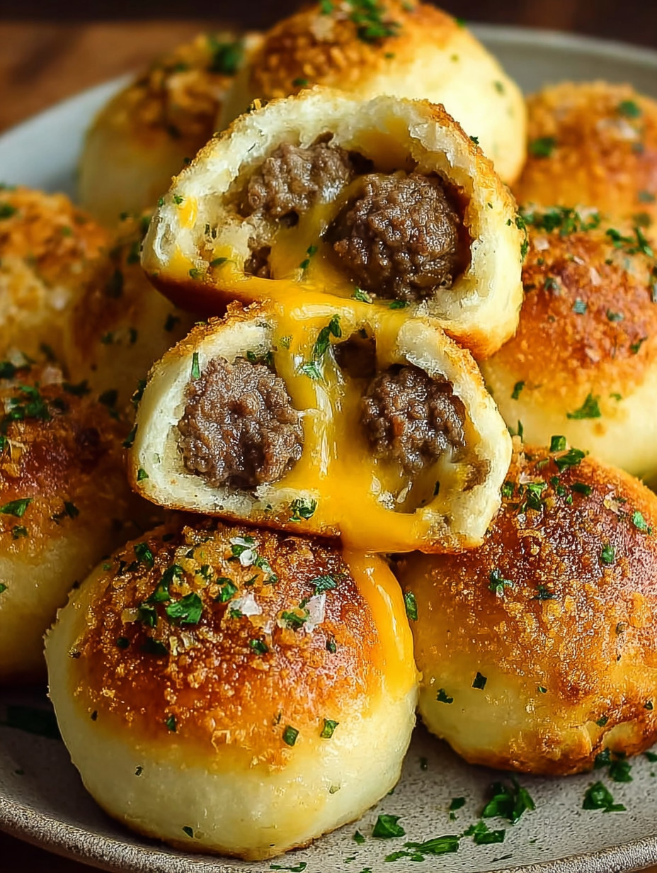 Garlic Parmesan Cheeseburger Bombs.