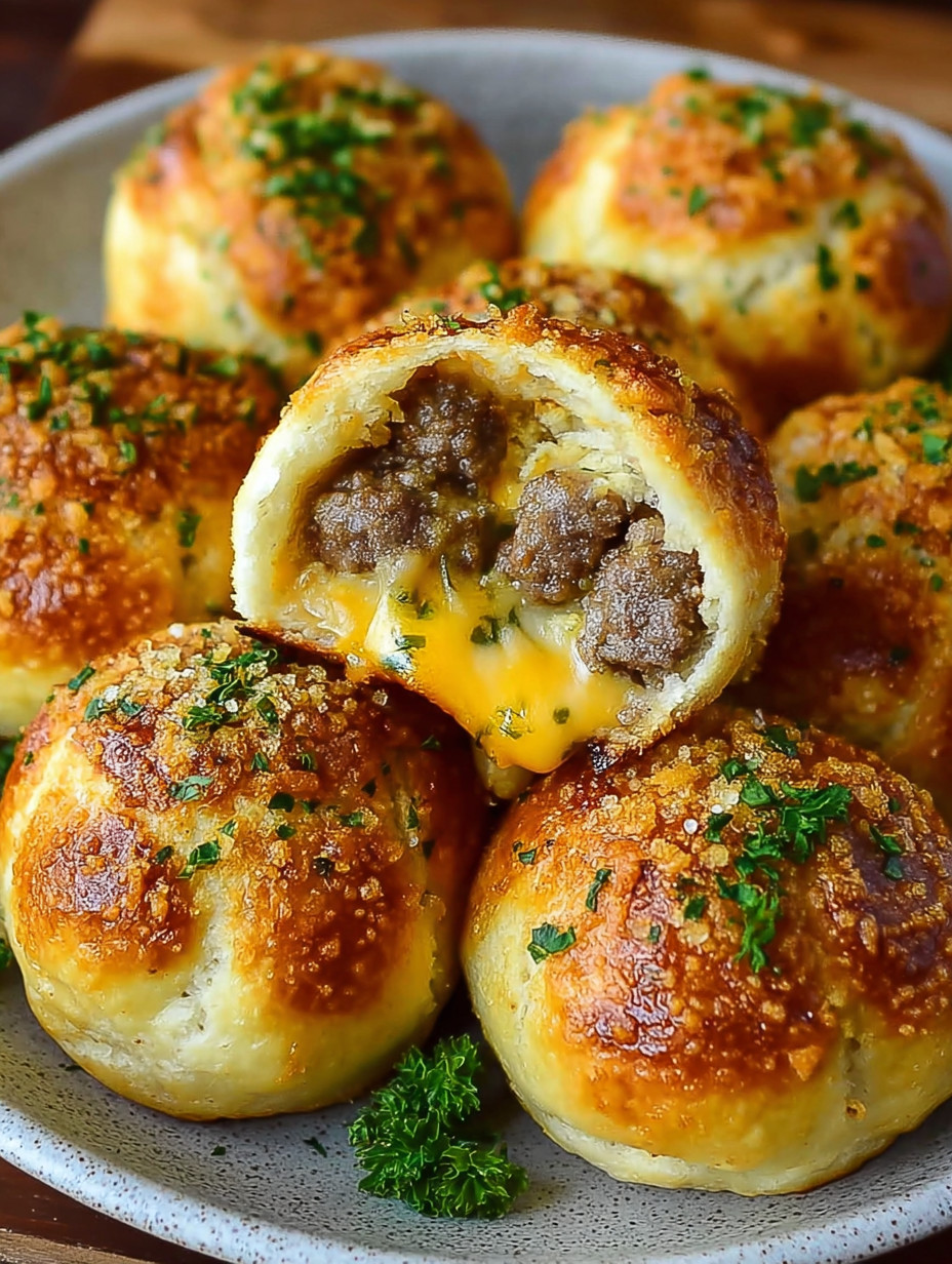 Garlic Parmesan Cheeseburger Bombs.