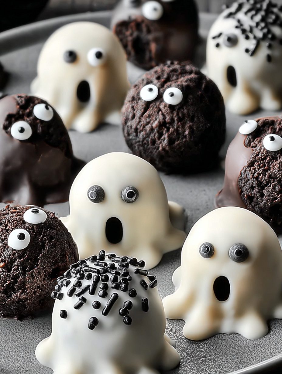 A collection of ghost-shaped OREO balls.