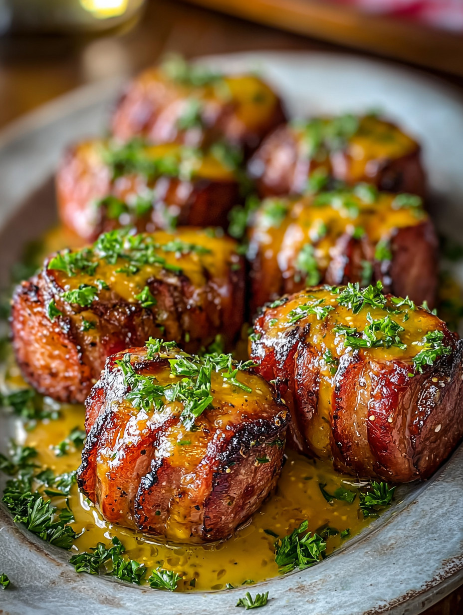 A plate of meat with mustard on it.