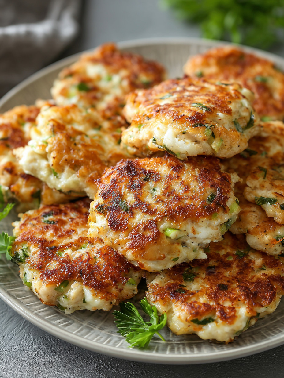 A plate of chicken fritters.