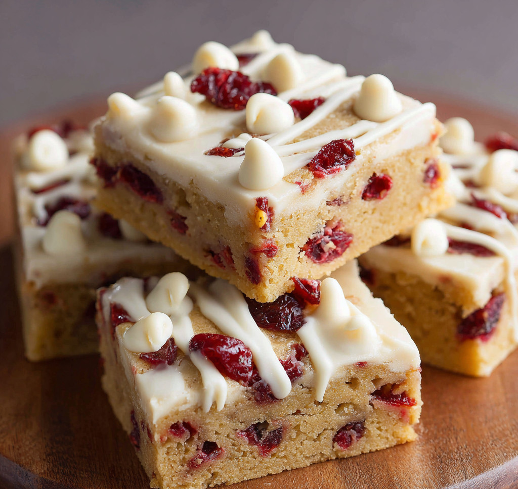 A stack of Starbucks Cranberry Bliss Bars.