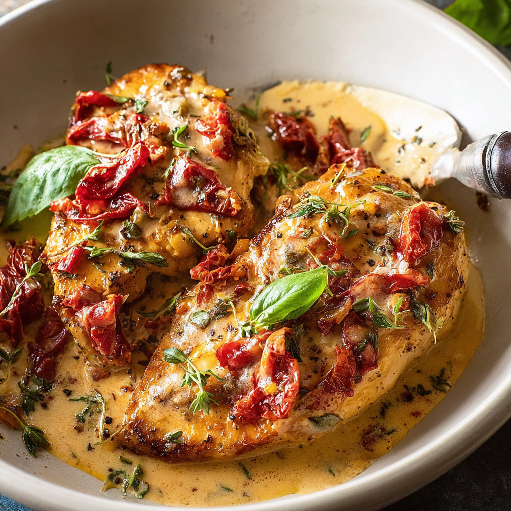 A bowl of chicken covered in sauce.