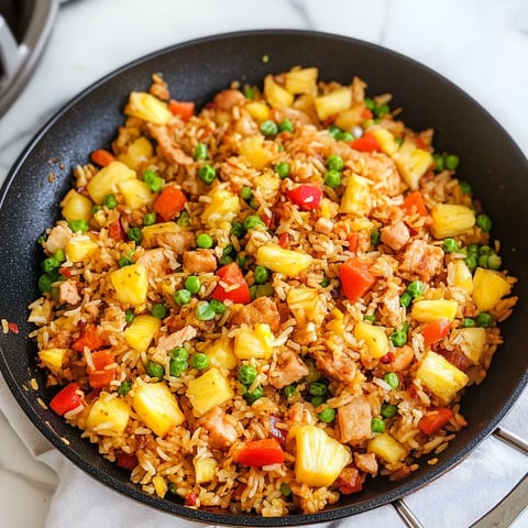 A pan of pineapple fried rice.
