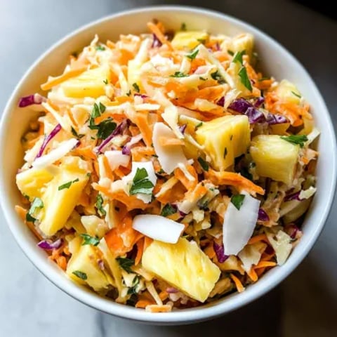A bowl of shredded carrots and pineapple.