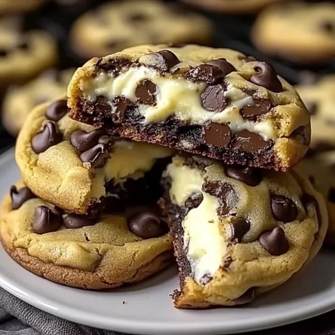 A plate of chocolate chip cookies.