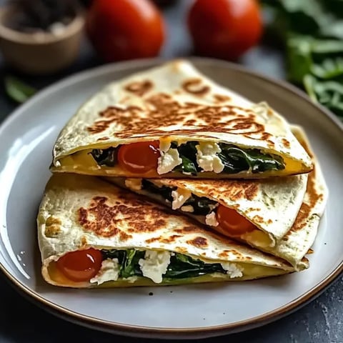 A sandwich with tomatoes and spinach on a plate.